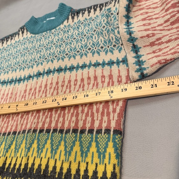 VTG 90s ESPRIT Women Sweater Fair Isle Geometric Pattern Y2K Prep Stripe-M-5307 - Picture 7 of 8